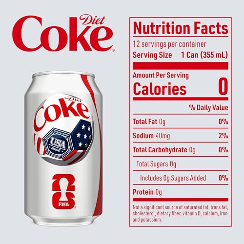Diet Coke Soda Soft Drink Cans, 12 fl oz, 12 Pack
