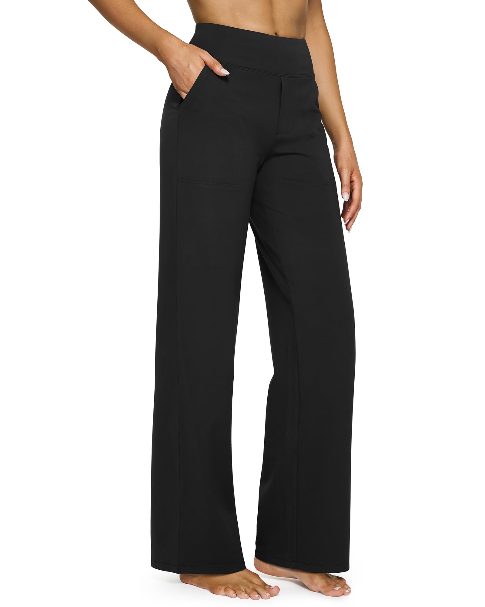 G4Free EverGoing Yoga Pants Women Wide Leg Pants with Pockets High Waist Stretch Dress Casual Sweatpants Petite/Regular/Tall