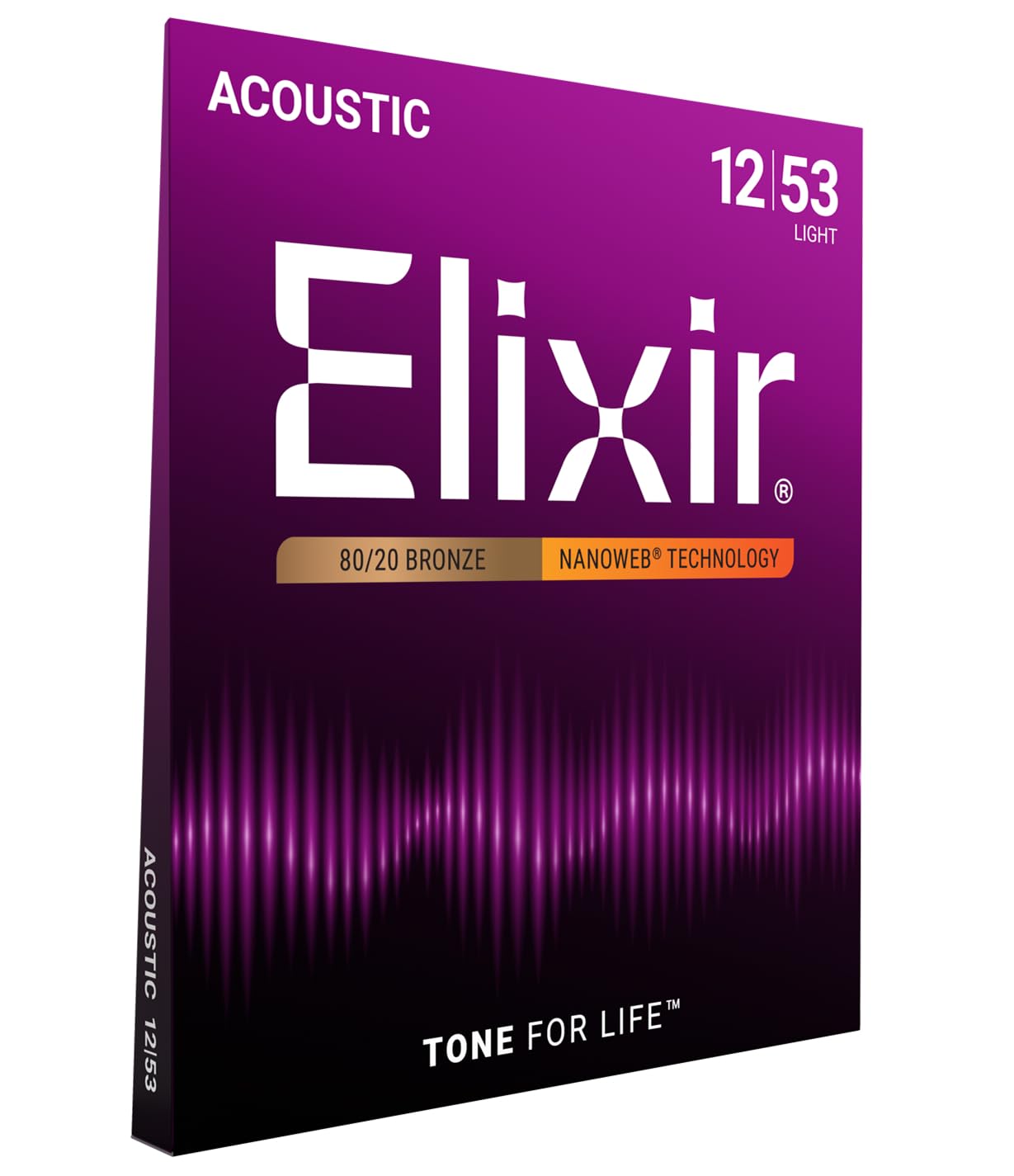 Elixir Strings, Acoustic Guitar Strings, 80/20 Bronze with NANOWEB Technology, Longest-Lasting Bright and Focused Tone For Li