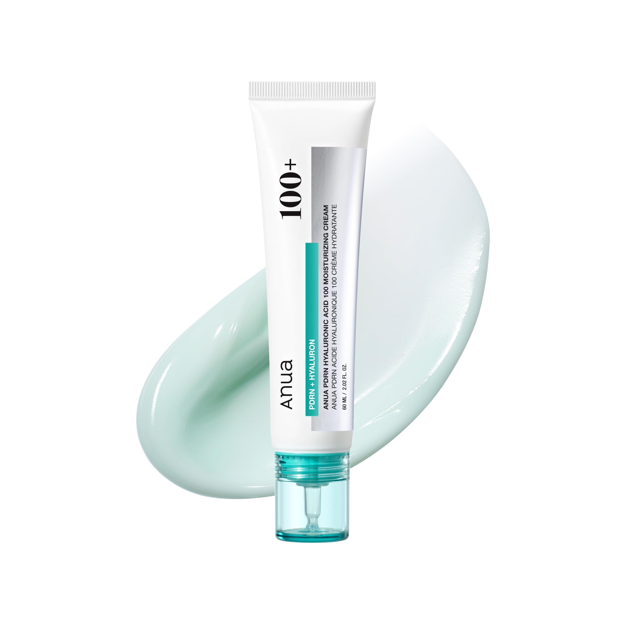 Anua PDRN Hyaluronic Acid 100 Moisturizing Cream, Lightweight, Non-Greasy Hydrating Face Moisturizer with Salmon DNA for Glas