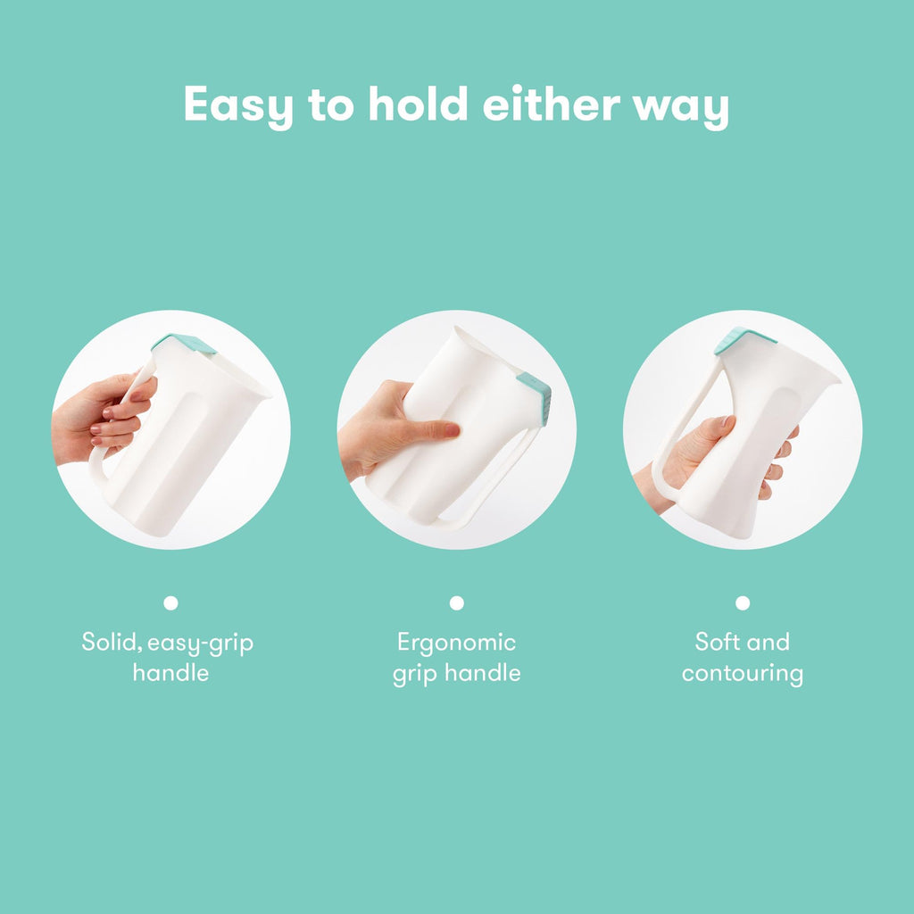 Frida Baby Control The Flow Bath Rinse Cup, Tear Free Rinser to Wash Hair and Body with Easy Grip Handle and Removable Rain Shower, Made in USA