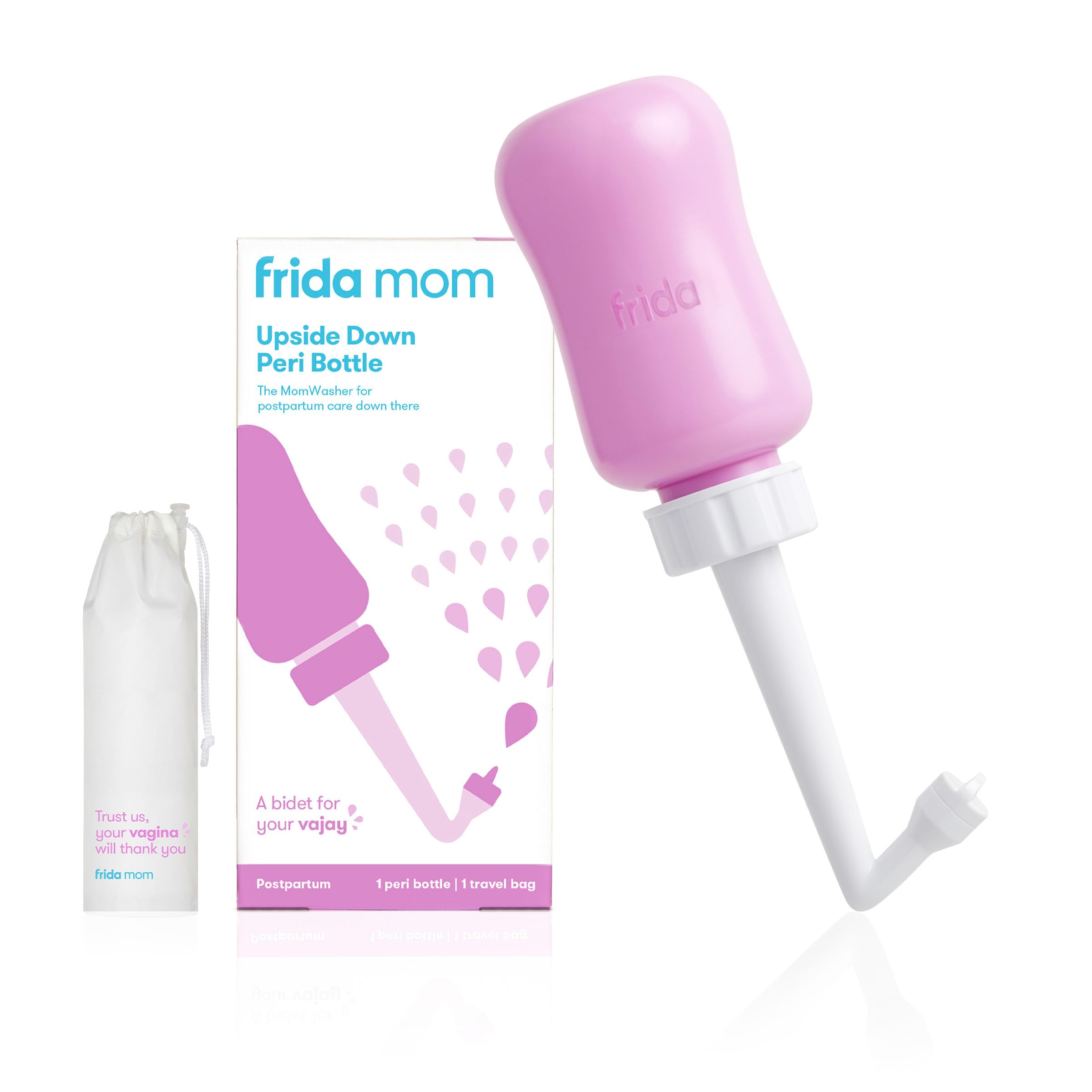 Frida Mom Upside Down Peri Bottle for Postpartum Care, Portable Bidet Perineal Cleansing and Recovery for New Mom, The Origin