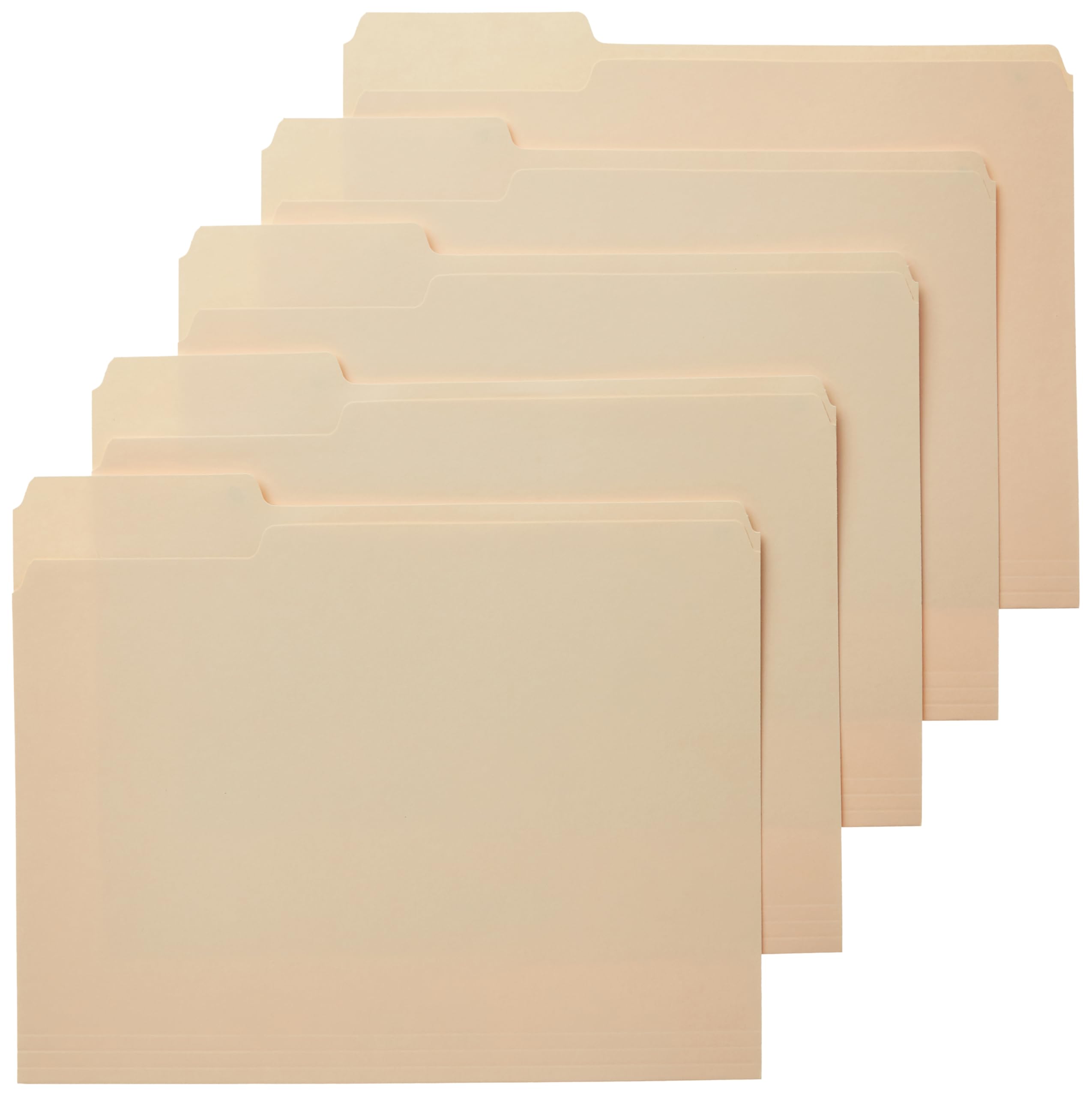 Amazon Basics Sturdy File Folders with Reinforced Tabs for Filing and Organization, 1/3-Cut Tab, Assorted Positions, Letter S