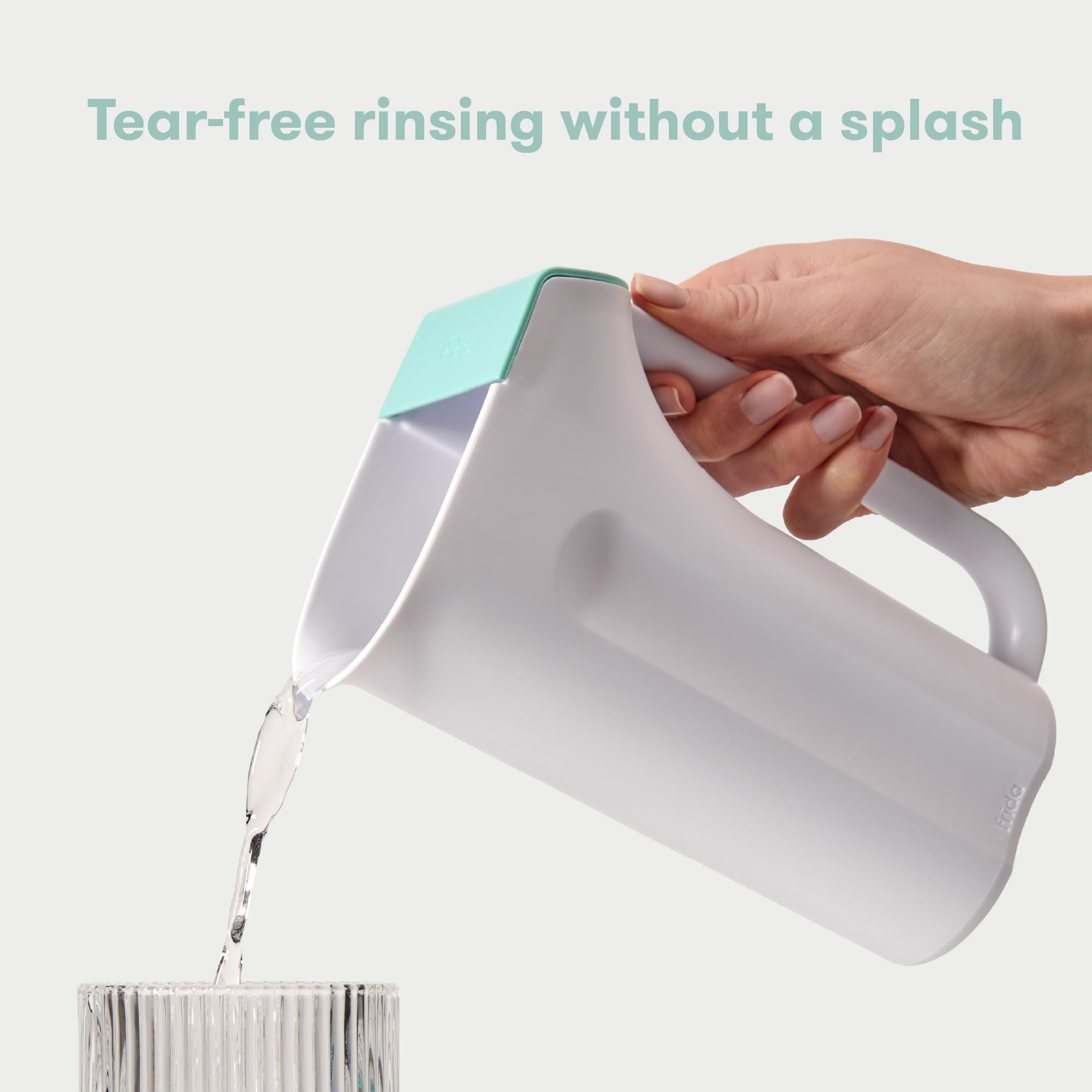 Frida Baby Control The Flow Bath Rinse Cup, Tear Free Rinser to Wash Hair and Body with Easy Grip Handle and Removable Rain Shower, Made in USA