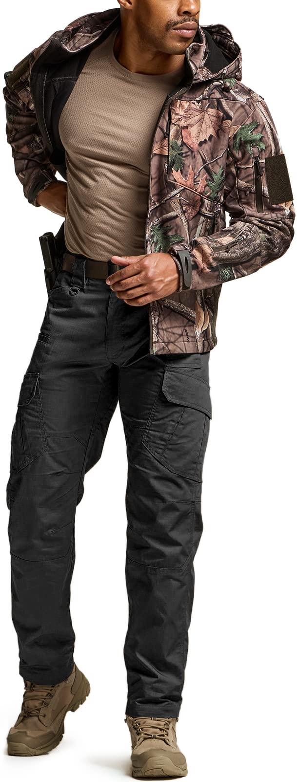 CQR Men's Tactical Pants, Water Resistant Ripstop Cargo Pants, Lightweight EDC Work Hiking Pants, Outdoor Apparel