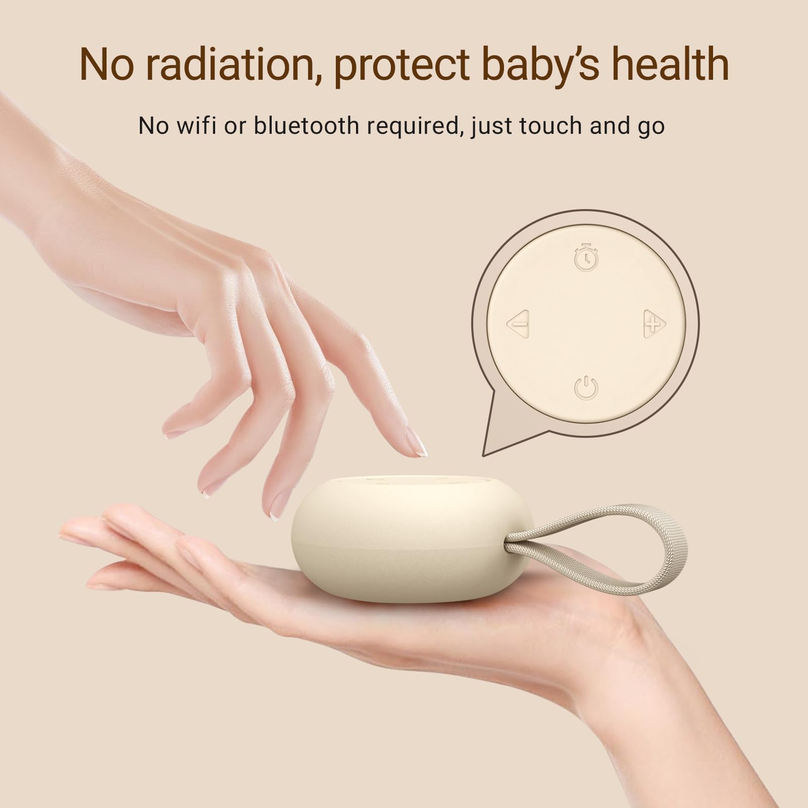 Portable Baby Sound Machine [White Noise for Babies Kids Adults][Timer Function][20 Soothing Sounds][Sleep Soother] 15 Hours Battery Life, Travel,Registry,Gifts,Shower,Clips on Baby Stroller