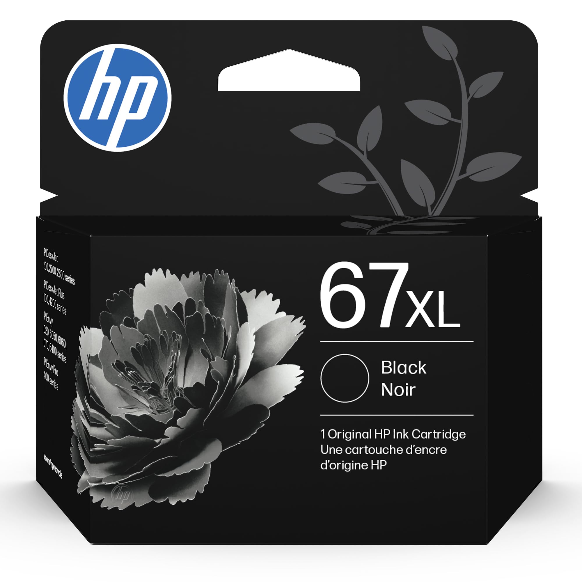HP 67XL Black High-Yield Ink Cartridge | Works with DeskJet 1255, 2700, 4100, Envy 6000, 6400 Series | Eligible for Instant I