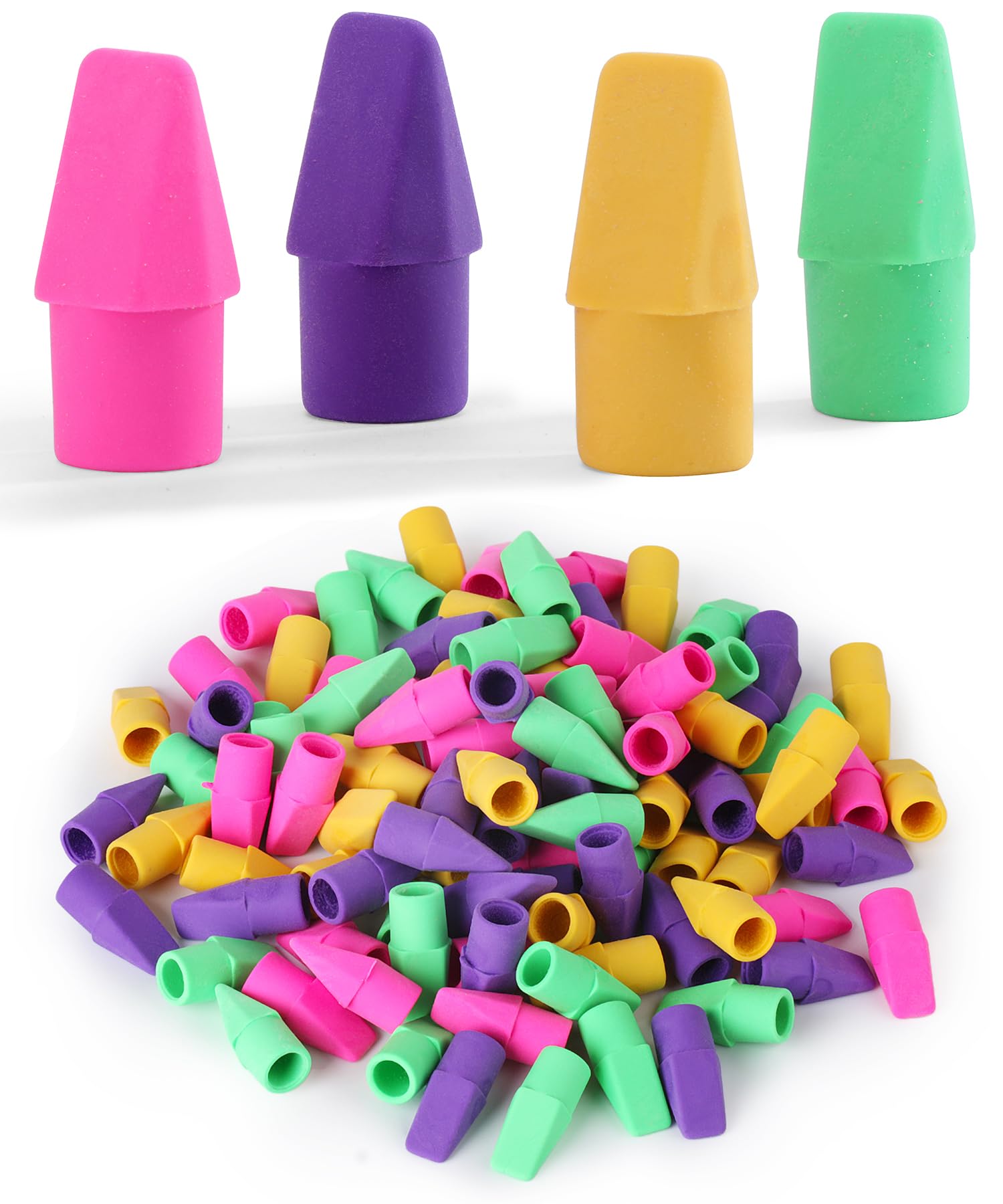 Mr. Pen- Pencil Top Erasers, 120 Pack, Latex-Free, No-Smudge | Cap Pencil Erasers for Precise Erasing, Kids, Teachers, Studyi