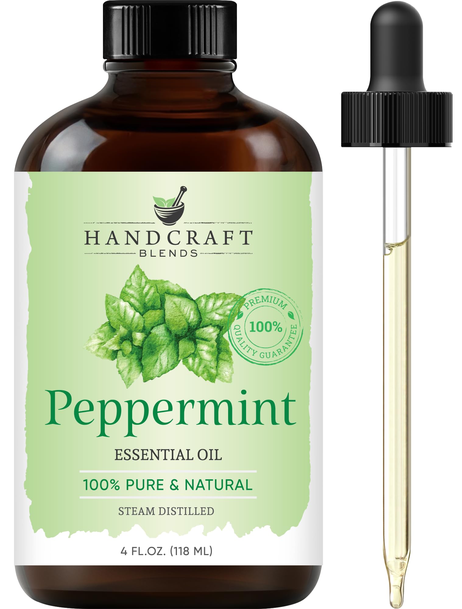 Handcraft Blends Peppermint Essential Oil – Huge 4 Fl Oz – 100% Pure and Natural – Premium Grade Essential Oil for Diffuser a