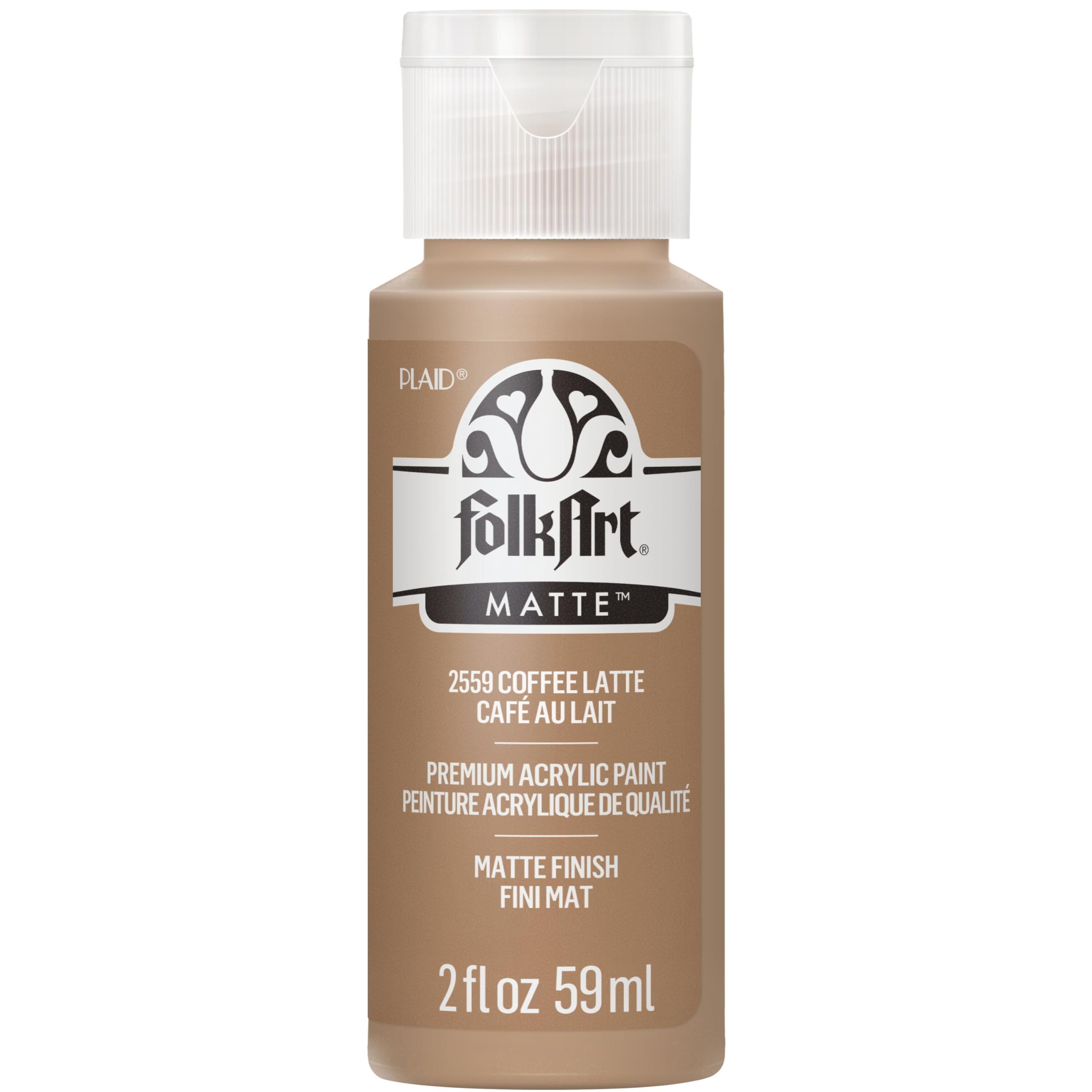 FolkArt Acrylic Paint in Assorted Colors (2 oz), 2559, Coffee Latte