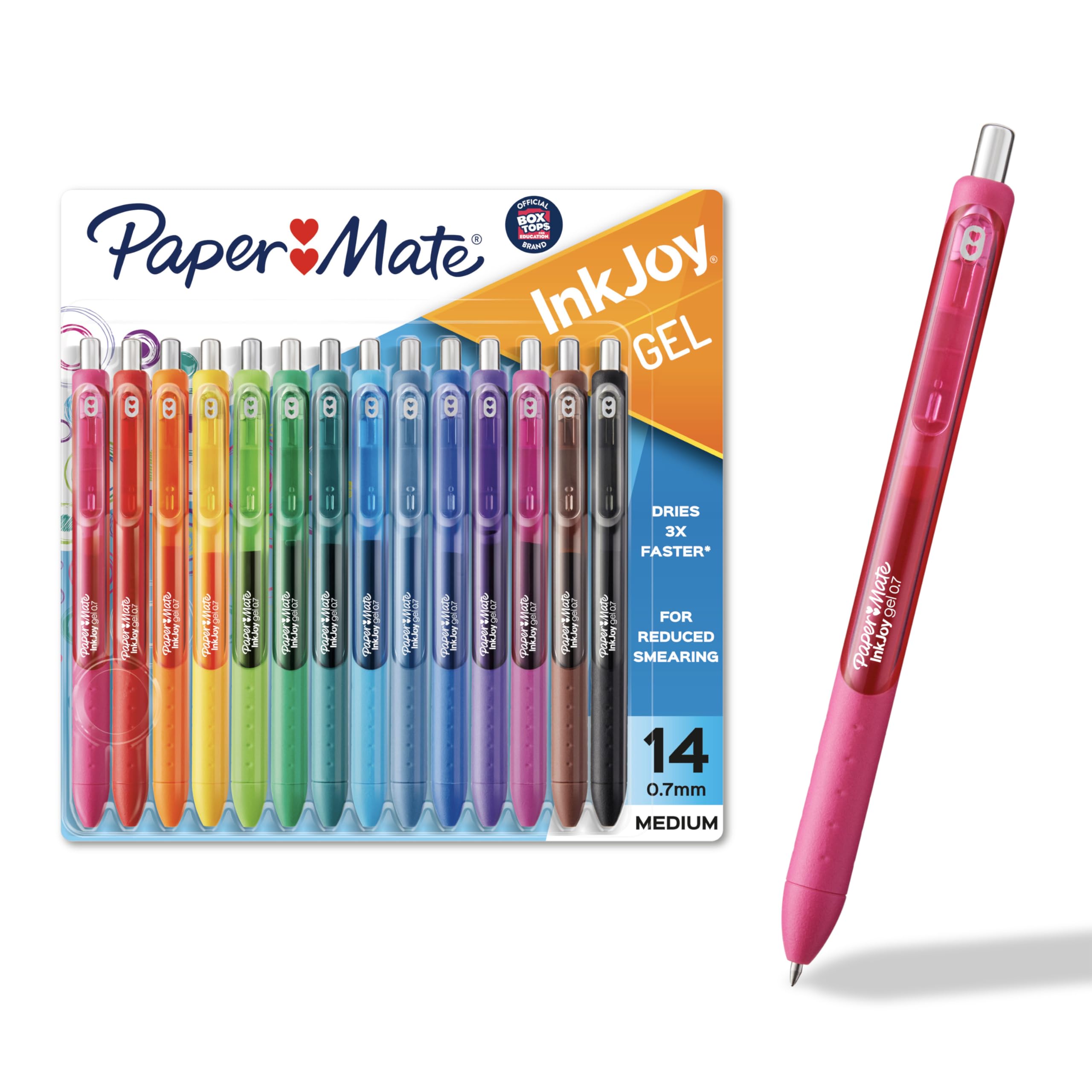 Paper Mate InkJoy Gel Pens, Assorted, Medium Point (0.7mm), 14 Count - Smooth Writing, Back to School, Teacher Supplies, Jour