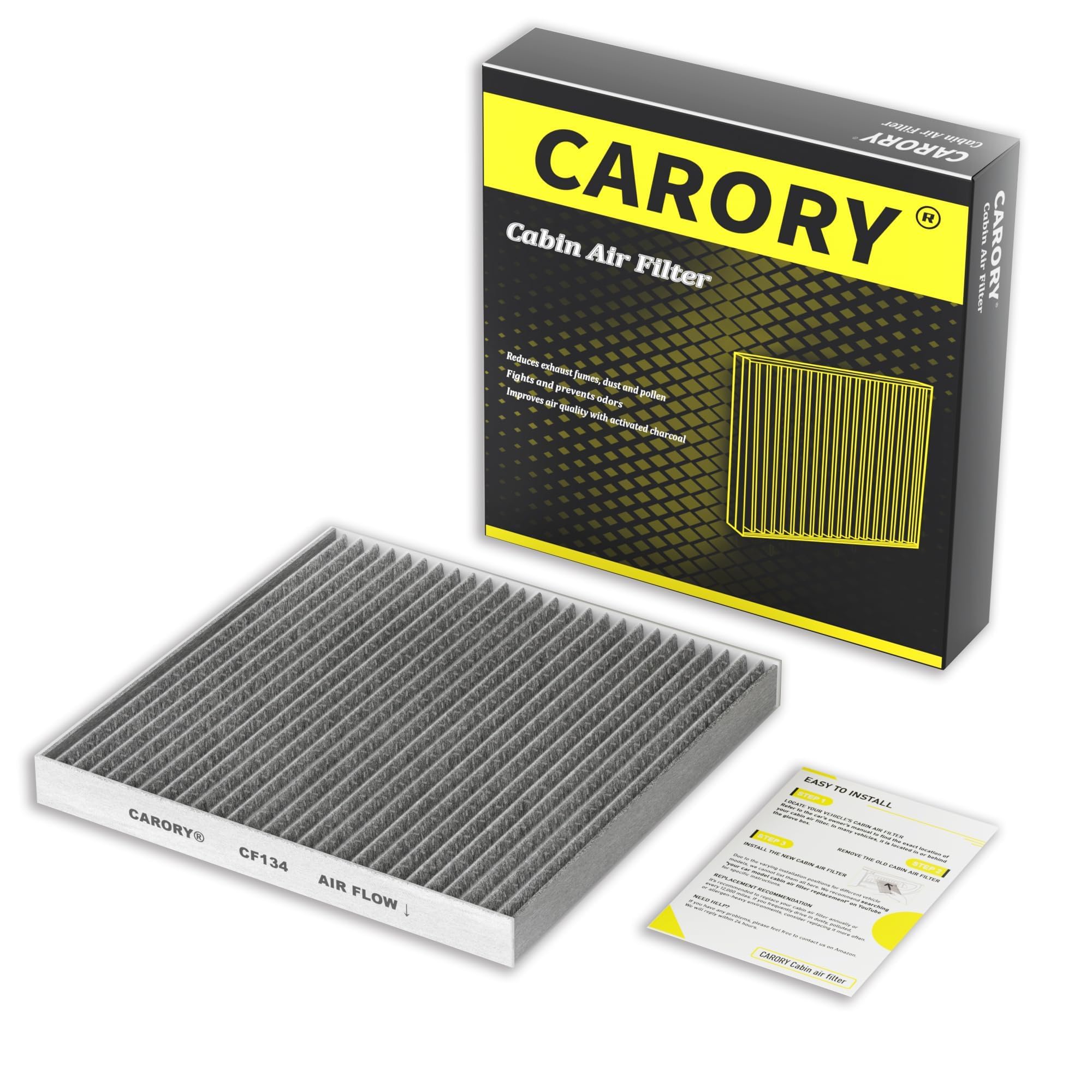 Cabin Air Filter w/Activated Carbon for Honda Accord 2003–2022, Civic 2006–2015, CR-V 2007–2016, Odyssey 2005–2017, Pilot 200