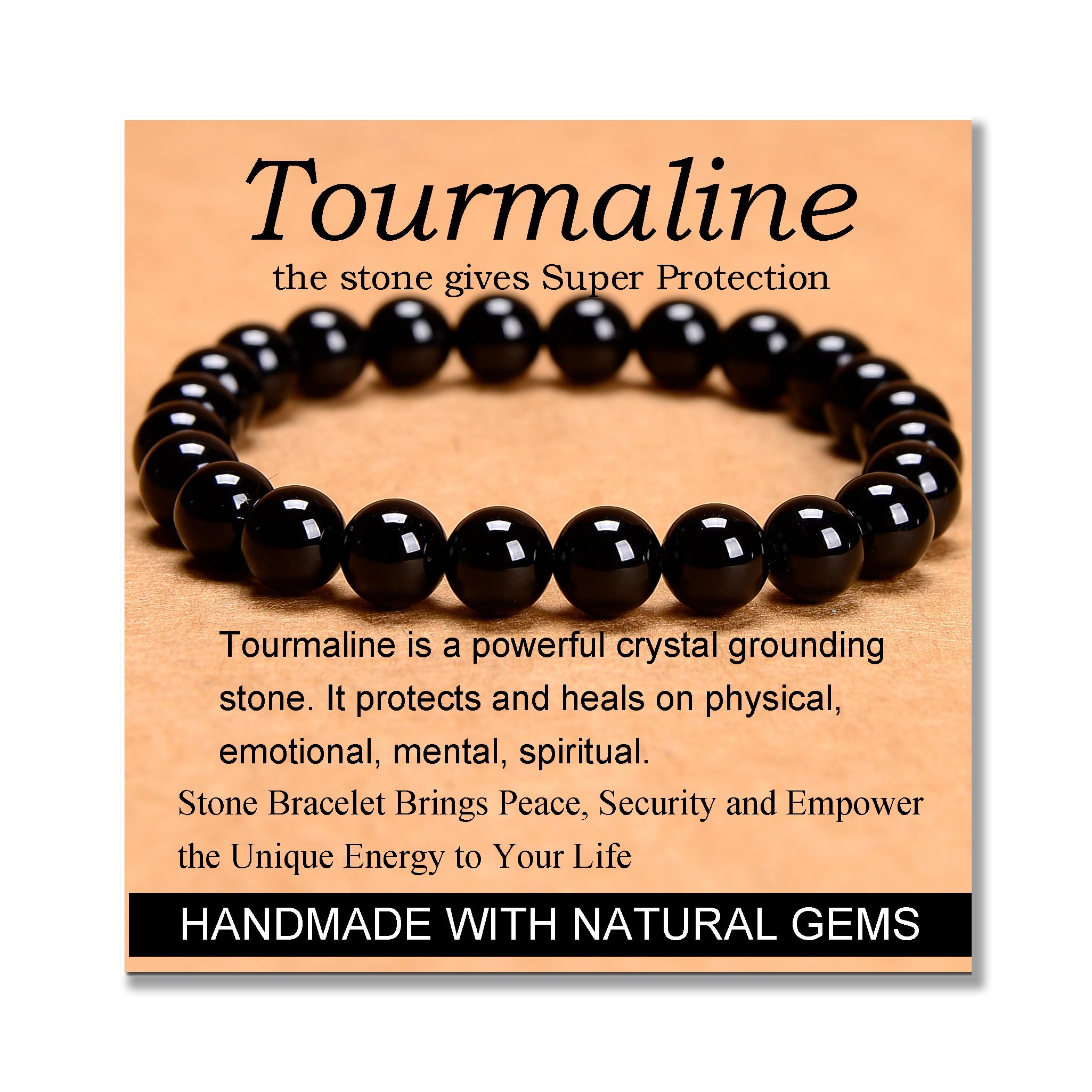 MASSIVE BEADS Handmade Yoga Stretch Elastic Bracelet Natural Stone Crystal Healing Power Energy Gifts for Unisex Adult 4mm 6m