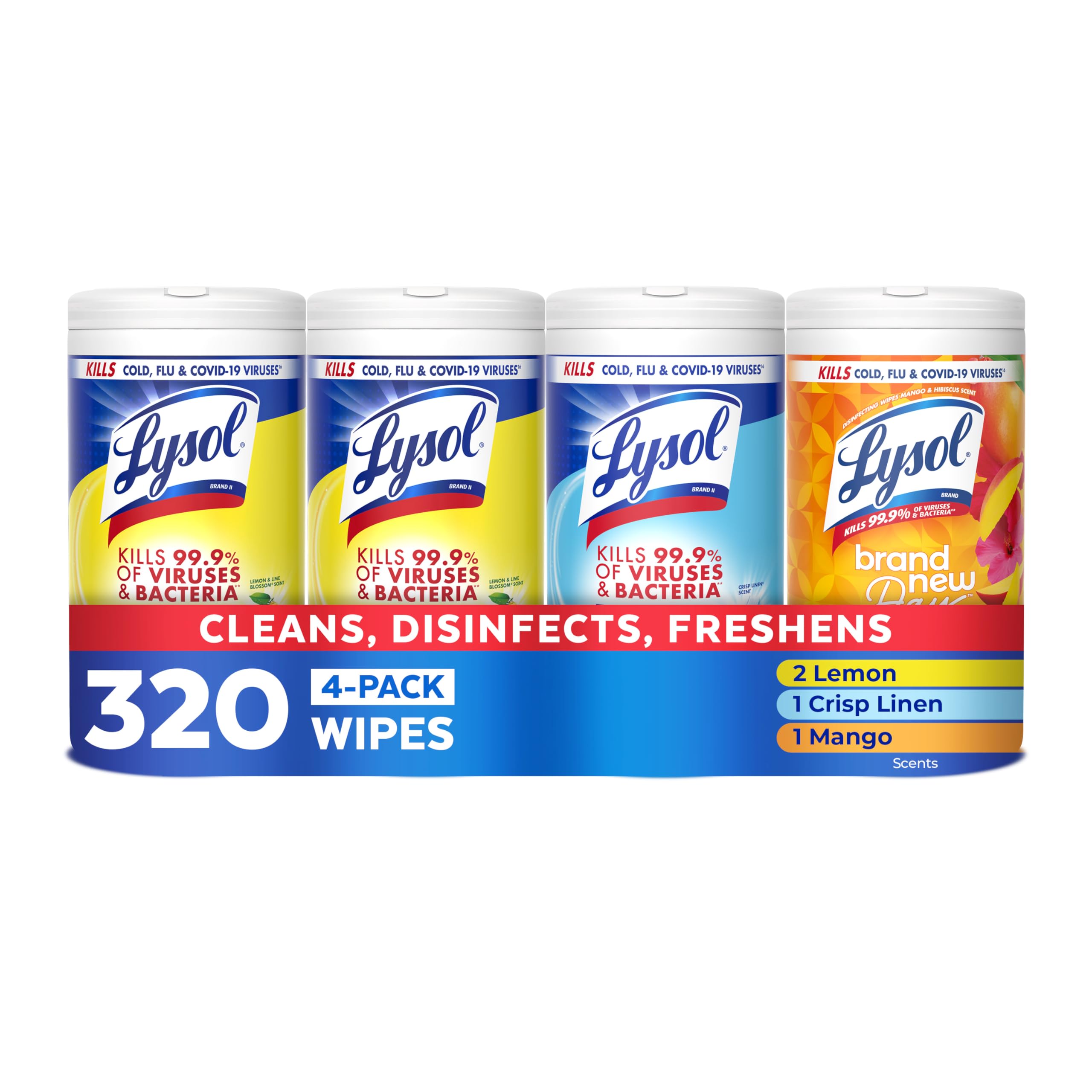 LYSOL Disinfecting Wipes, All Purpose Cleaner, Multi-Surface Antibacterial Cleaning Wipes, Household Cleaning Supplies, Dorm