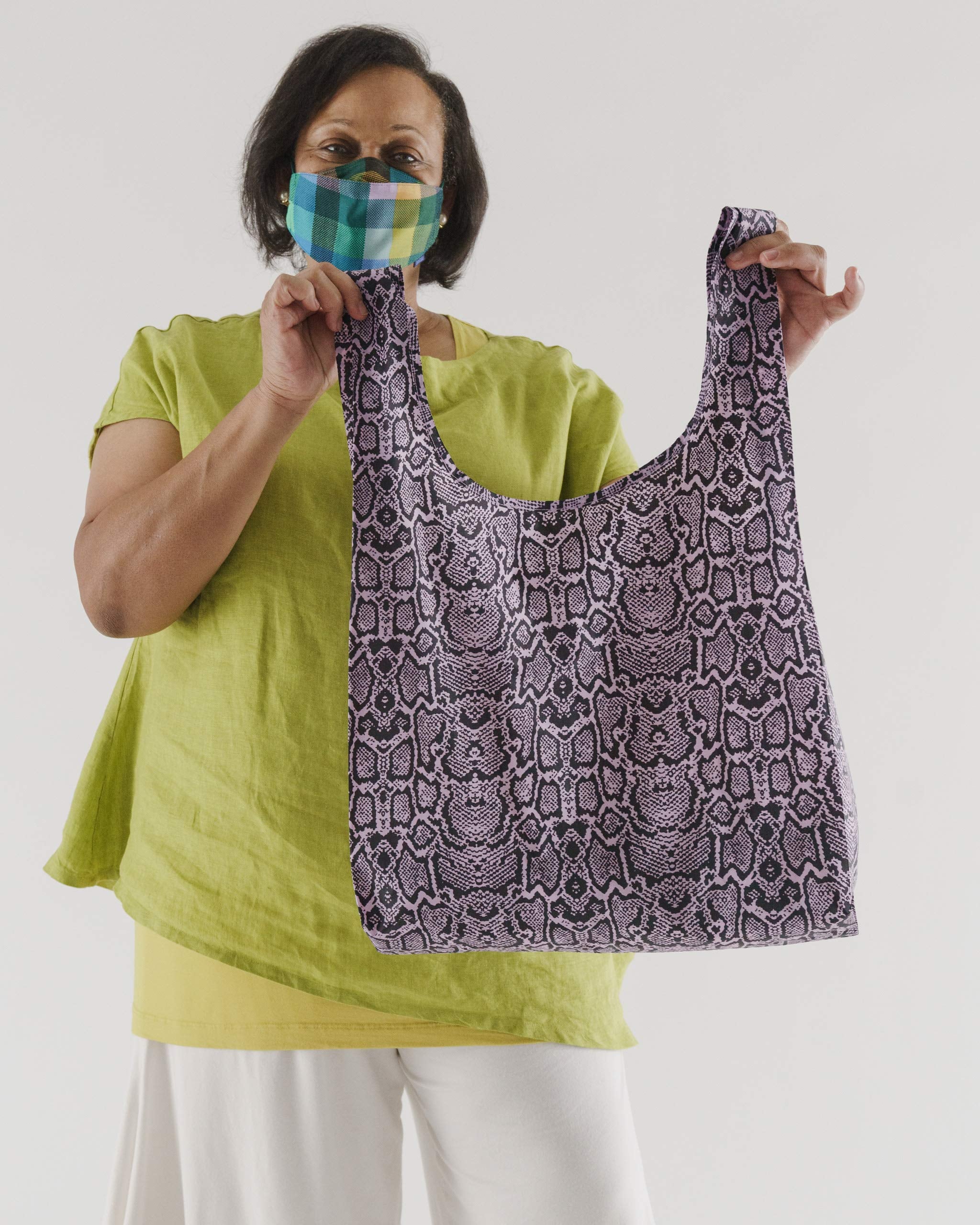 BAGGU Standard Reusable Shopping Bag, Ripstop Nylon Grocery Tote or Lunch Bag